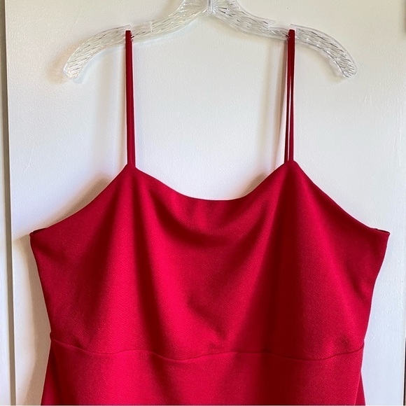 Wild Fable Women's Red Square Neck Strappy Knit Skater Mini Dress Plus Size 2X - Picture 4 of 9